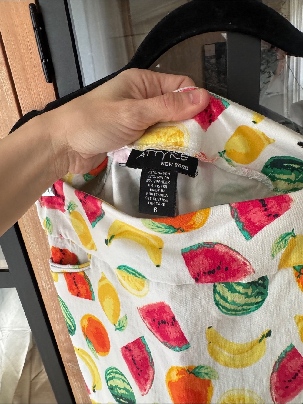 Vintage 90s fruits skort novelty print high rise a-line mini skirt watercolor - Picture 2 of 6